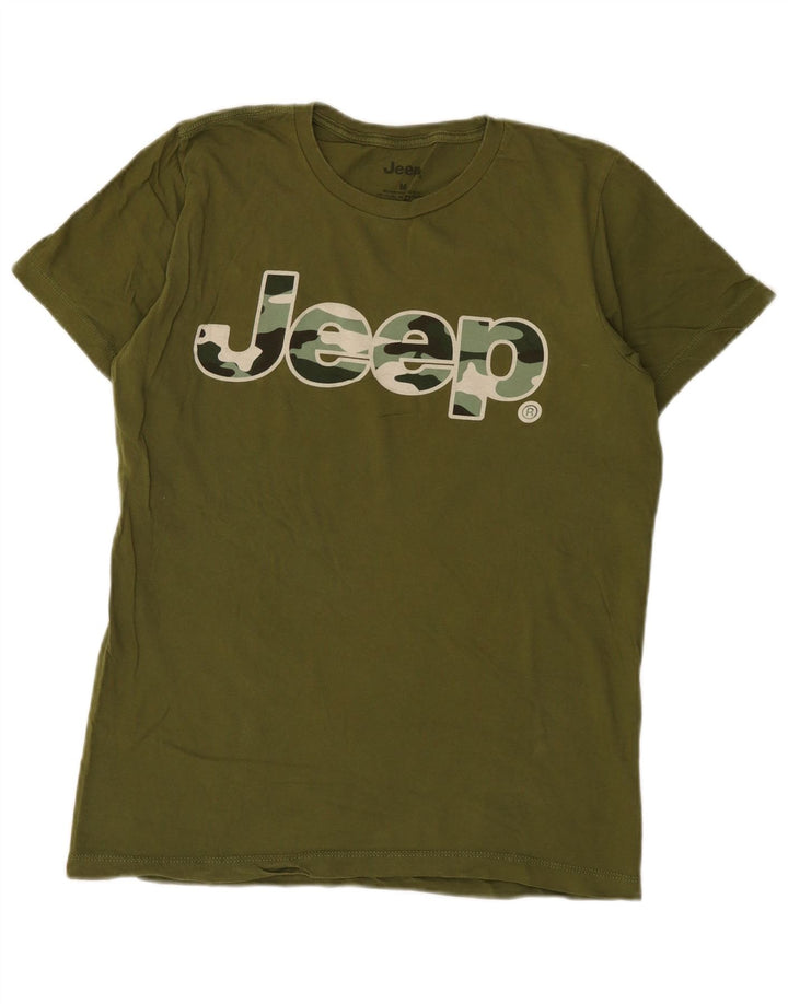 Camiseta masculina Jeep regular gráfica top médio algodão verde