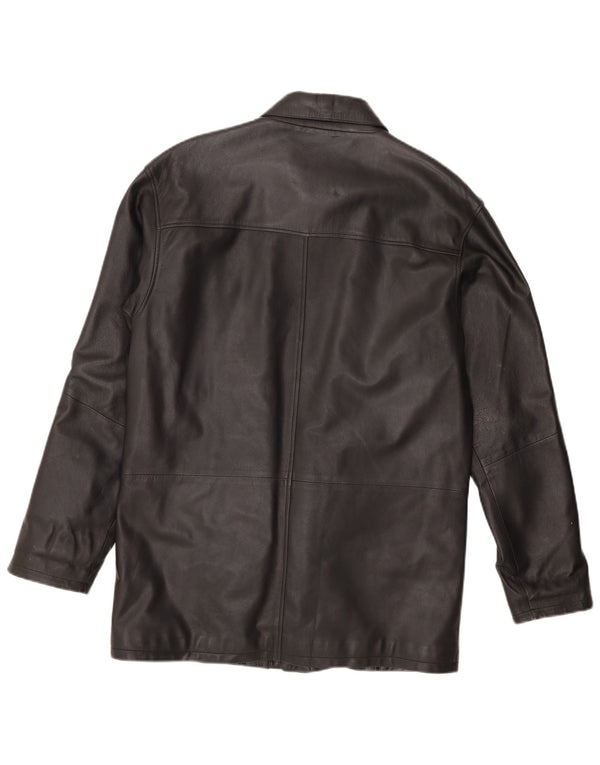 Jaqueta de couro masculina vintage UK 44 2XL couro preto