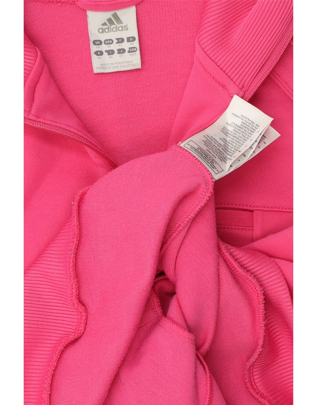 Adidas Womens Tracksuit Top Jacket UK 14 Médio Rosa Poliéster