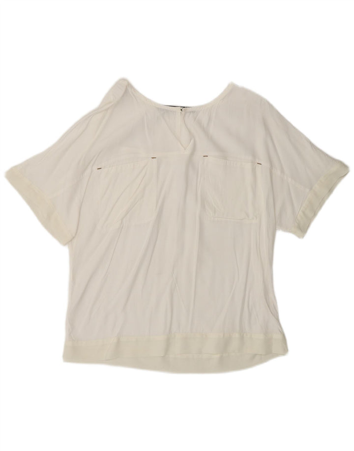 Blusa feminina ZARA UK 6 XS branca viscose