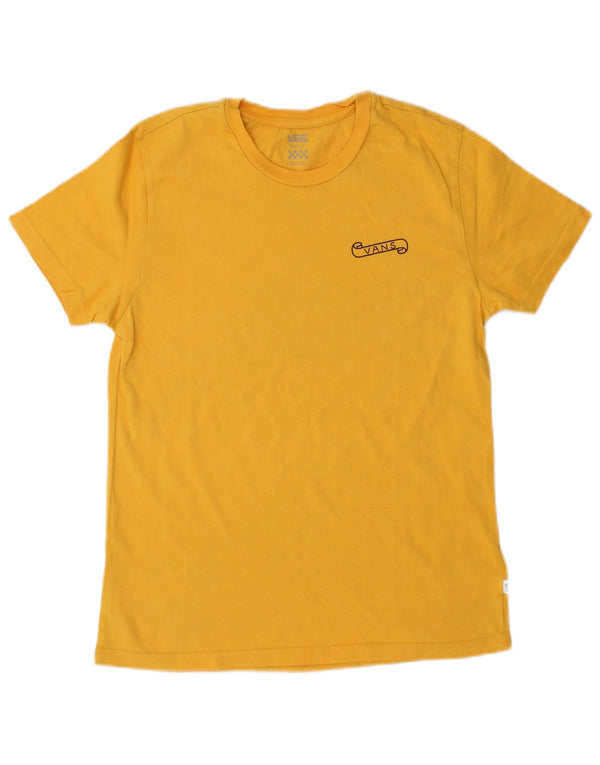 Camiseta feminina VANS com estampa gráfica UK 10 pequeno algodão amarelo