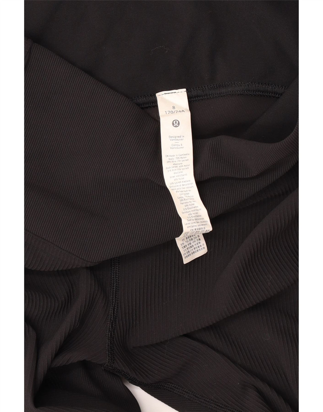 Leggings femininas LULULEMON EUA 8 nylon preto médio