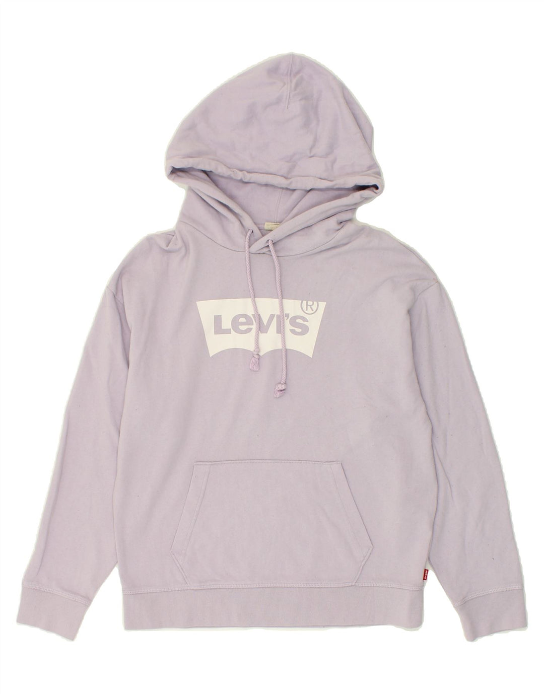 LEVI'S Womens Graphic Hoodie Jumper UK 14 Medium Purple Cotton Vintage Levi's and Second-Hand Levi's from Messina Hembry 