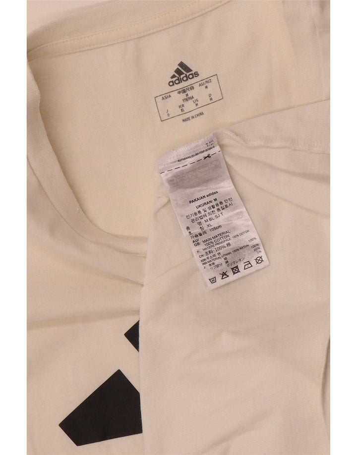 Adidas Mens Graphic T-Shirt Top Médio Algodão Branco
