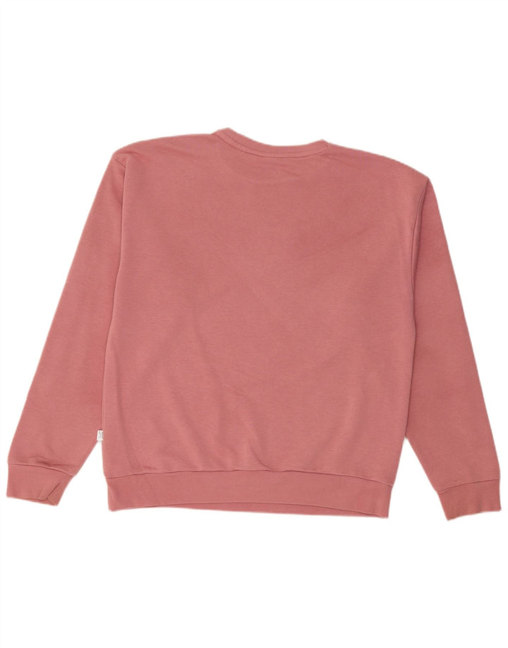 PUMA feminino gráfico moletom jumper UK 14 médio rosa algodão