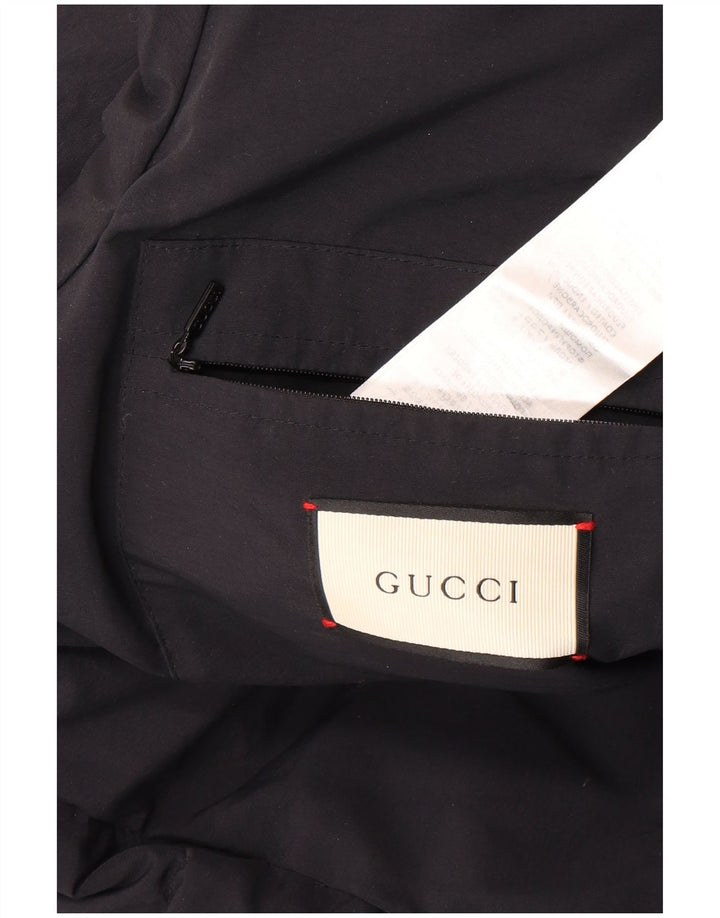 Casaco acolchoado com capuz gráfico masculino Gucci IT 46 grande poliamida preta