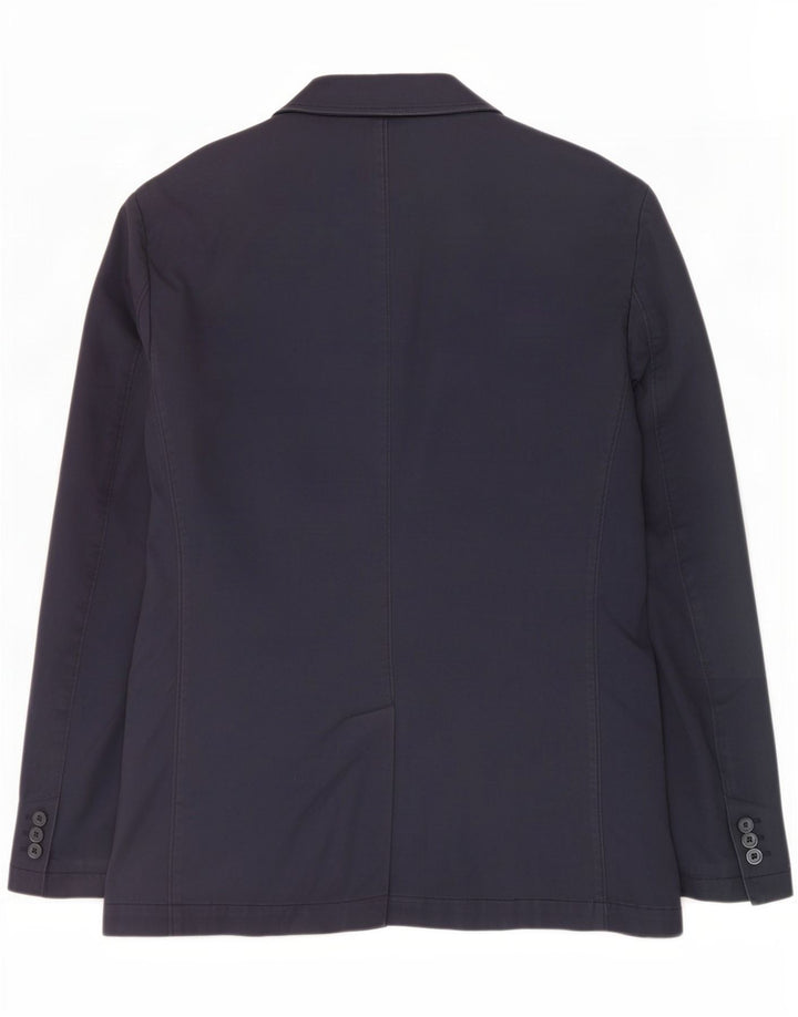 Jaqueta Blazer masculina de 2 botões Benetton IT 54 2XL Algodão azul marinho