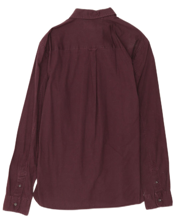 Camisa masculina All Saints pequena algodão Borgonha