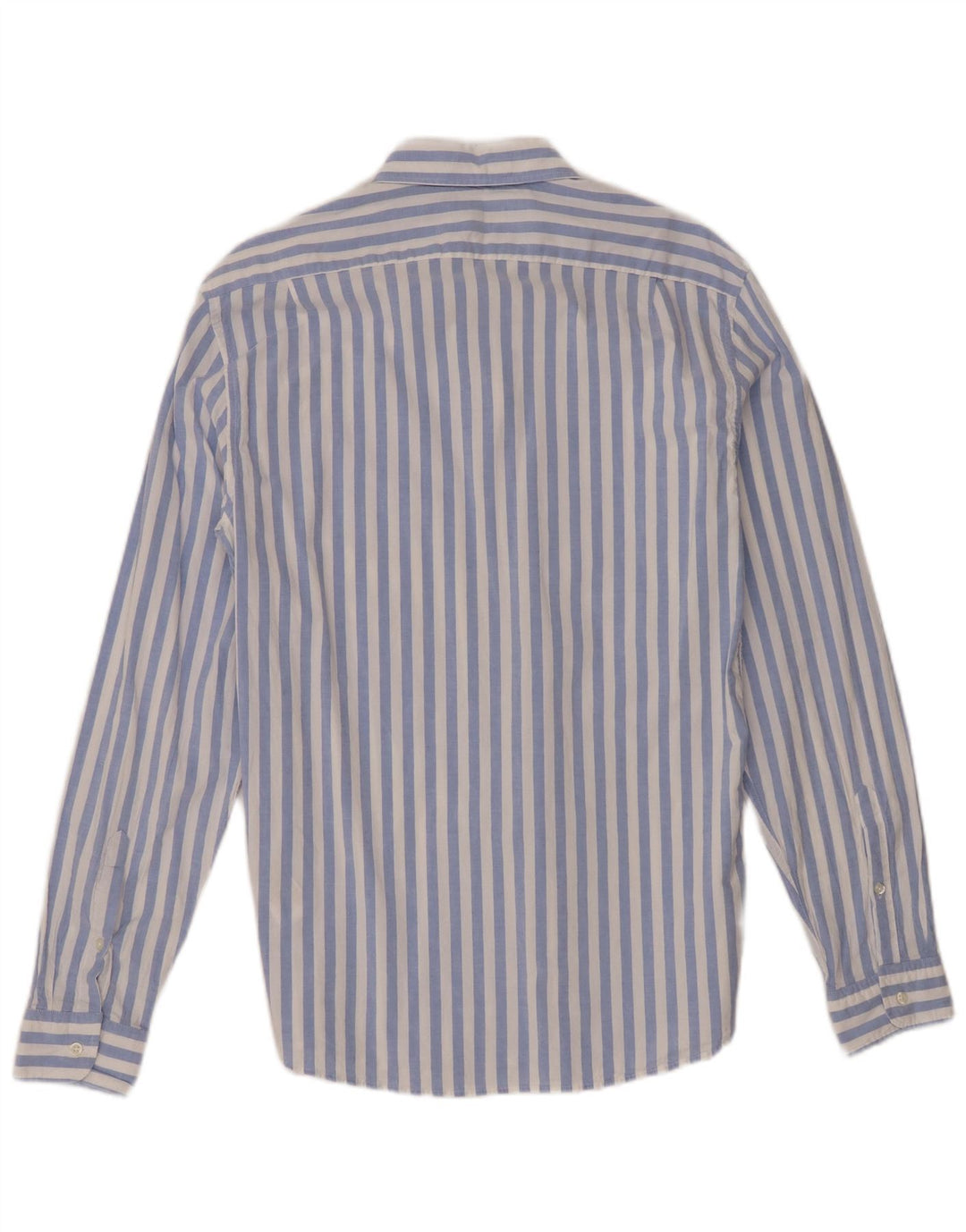 Camisa masculina Reiss grande algodão listrado azul