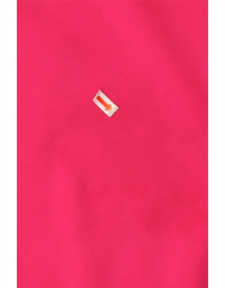 Nike Womens Zip Neck Pullover Treino Top UK 14 Médio Rosa