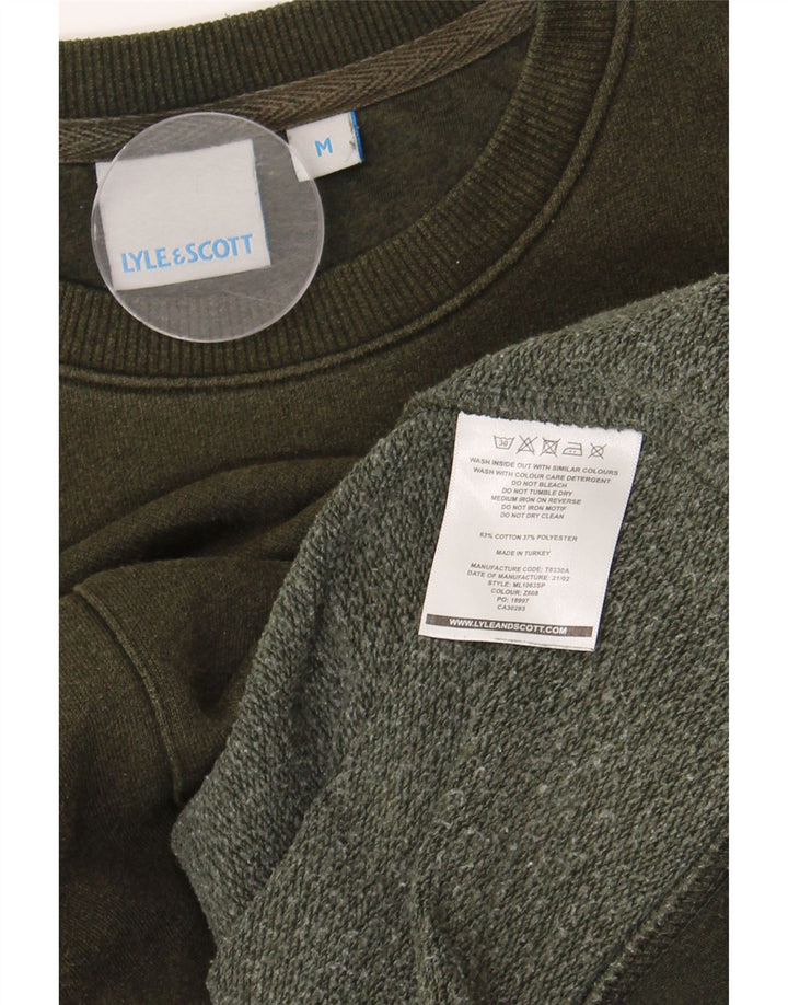 Lyle & Scott moletom gráfico masculino jumper médio cáqui algodão