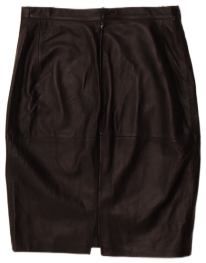 Saia lápis feminina de couro VINTAGE W30 médio preto