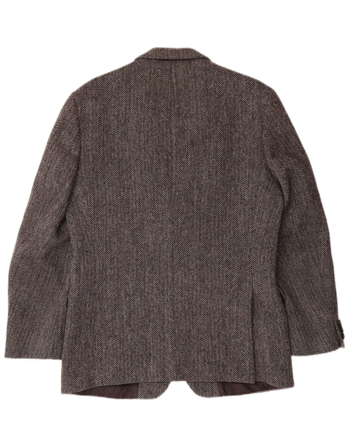 Jaqueta blazer masculina ST MICHAEL UK 40 grande cinza espinha de peixe clássico