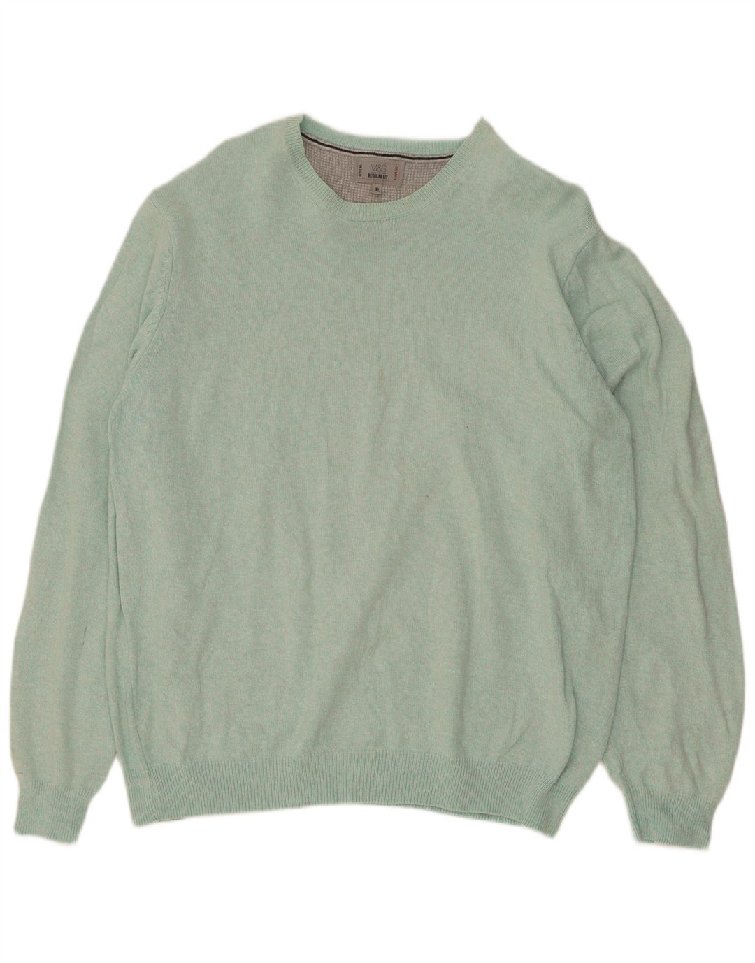 Suéter masculino Marks & Spencer de ajuste regular com gola redonda XL azul