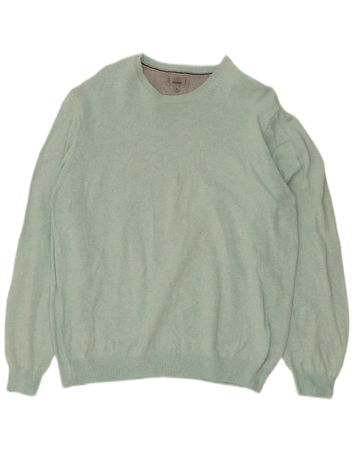 Suéter masculino Marks & Spencer de ajuste regular com gola redonda XL azul