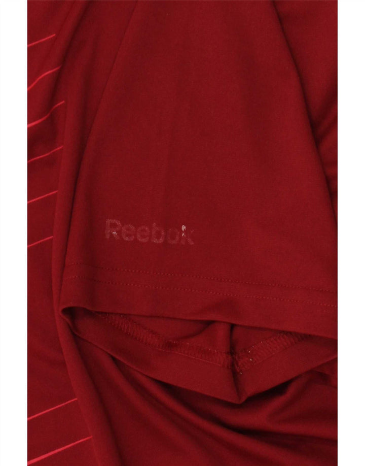 Reebok Mens Graphic T-Shirt Top Pequeno Poliéster Borgonha