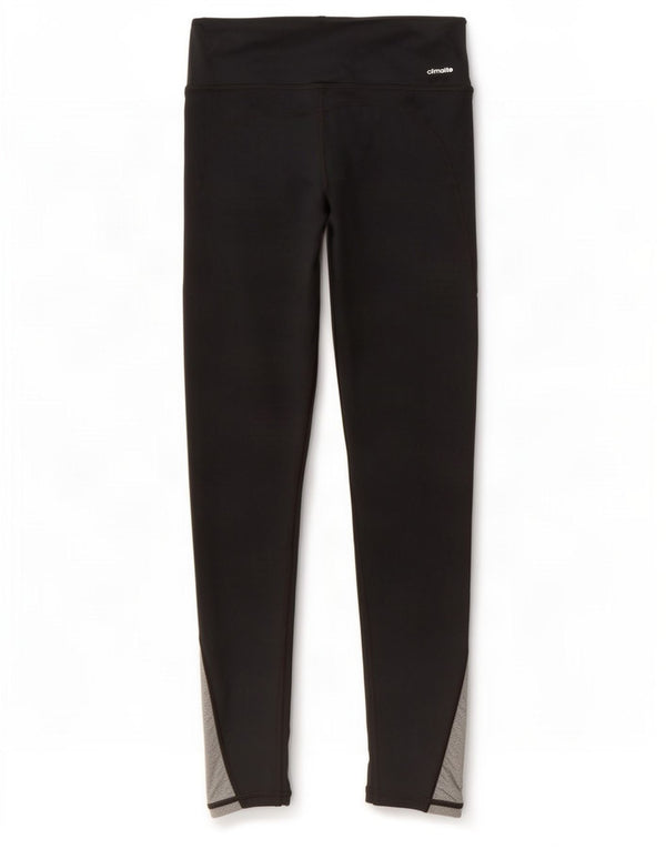 Adidas Womens Dri Fit Leggings UK 8/10 Pequeno Preto Colourblock Poliéster
