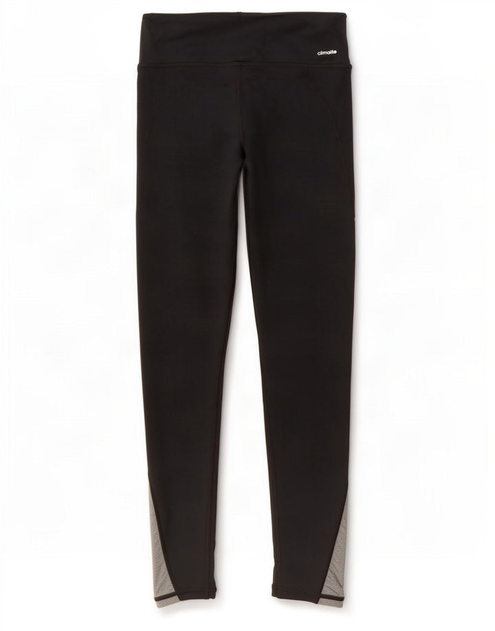 Adidas Womens Dri Fit Leggings UK 8/10 Pequeno Preto Colourblock Poliéster