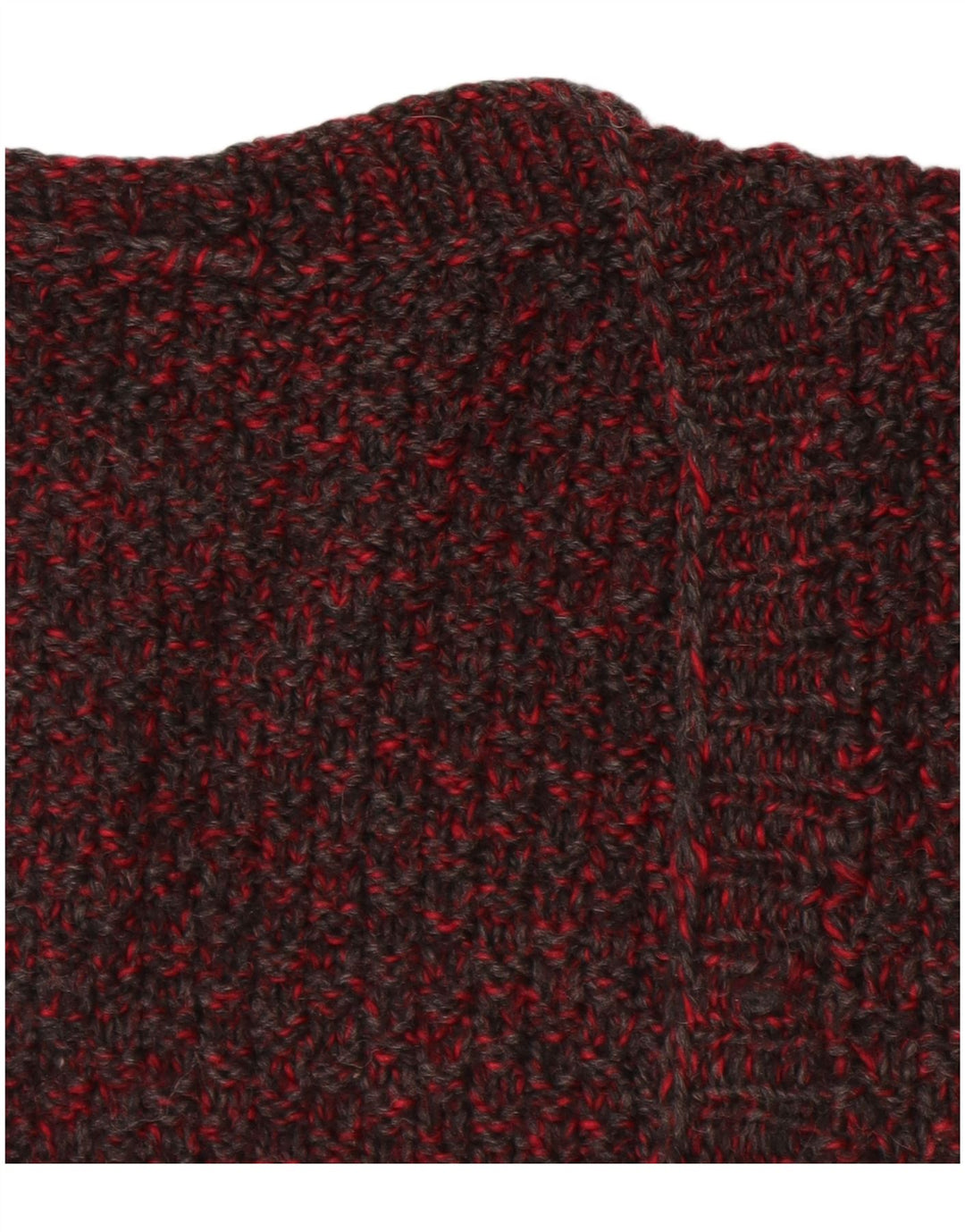 Suéter cardigã feminino sem mangas VINTAGE Reino Unido 14 grande borgonha manchado