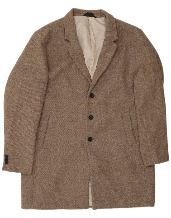 Sobretudo masculino Jack & Jones UK 46 3XL poliéster bege