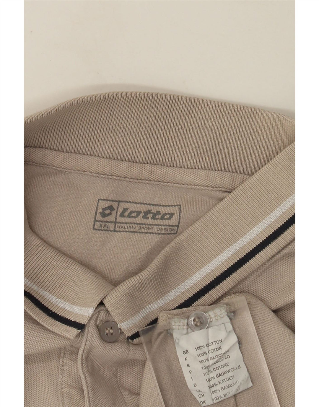 Camisa polo masculina Lotto 2XL algodão bege