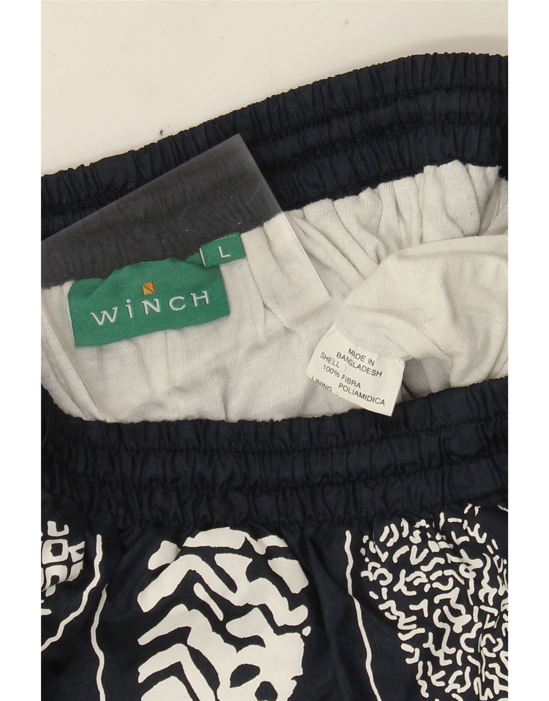 Shorts esportivos vintage para meninos com padrão abstrato 11-12 anos grande azul marinho