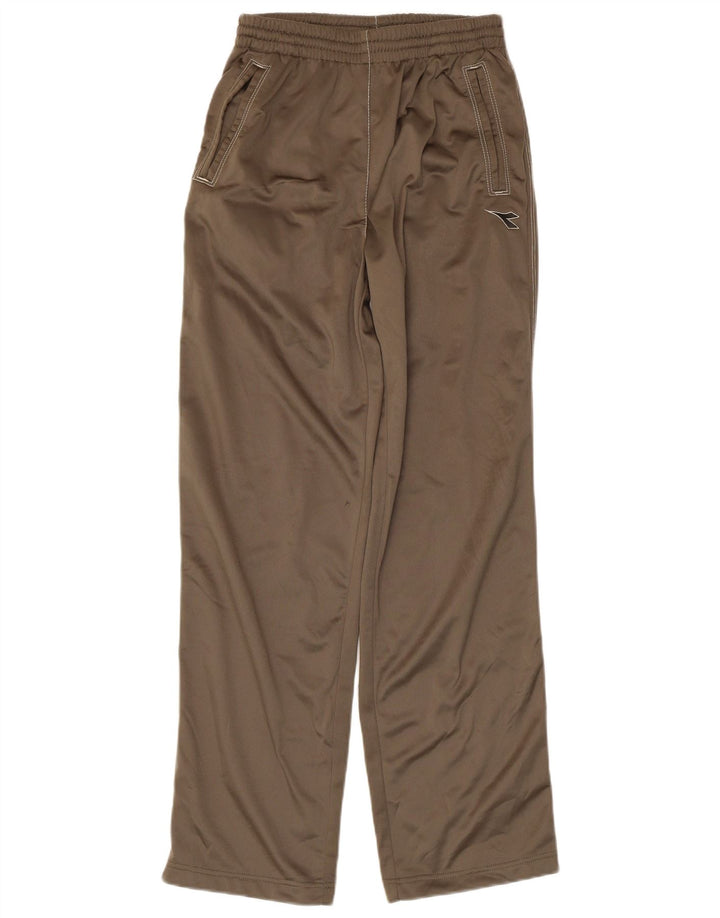 Calça de treino feminina DIADORA UK 14 grande poliéster cáqui