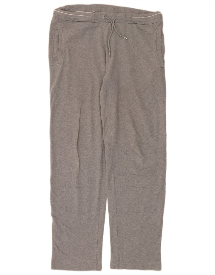 Calça de treino masculina Hugo Boss algodão cinza médio