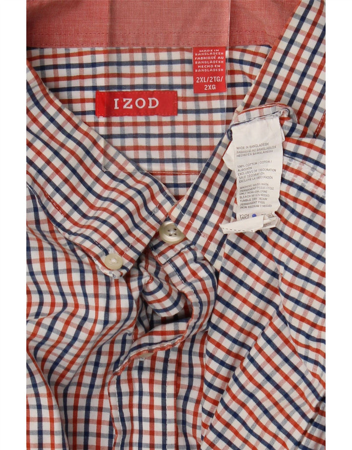 Camisa masculina Izod 2XL algodão guingão multicolorido