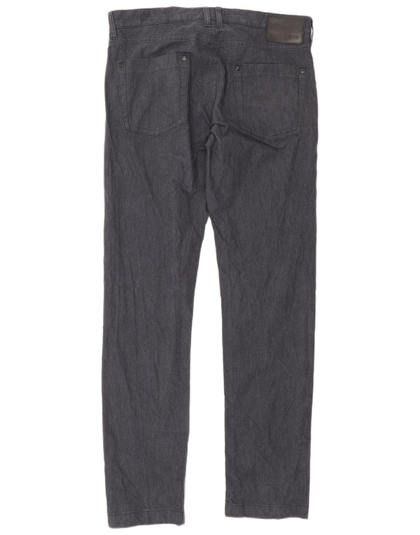 Hugo Boss Masculino Michigan Calça Casual Reta W36 L36 Azul Marinho Algodão