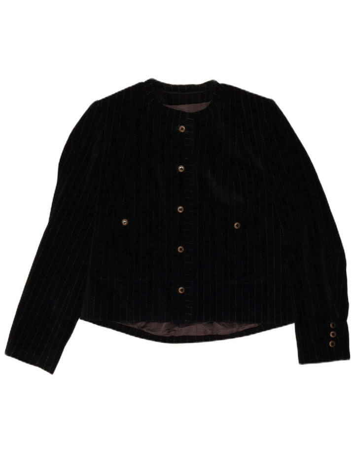 Conjunto de saia feminina VINTAGE com 5 botões e 2 peças Reino Unido 12 médio W28 preto