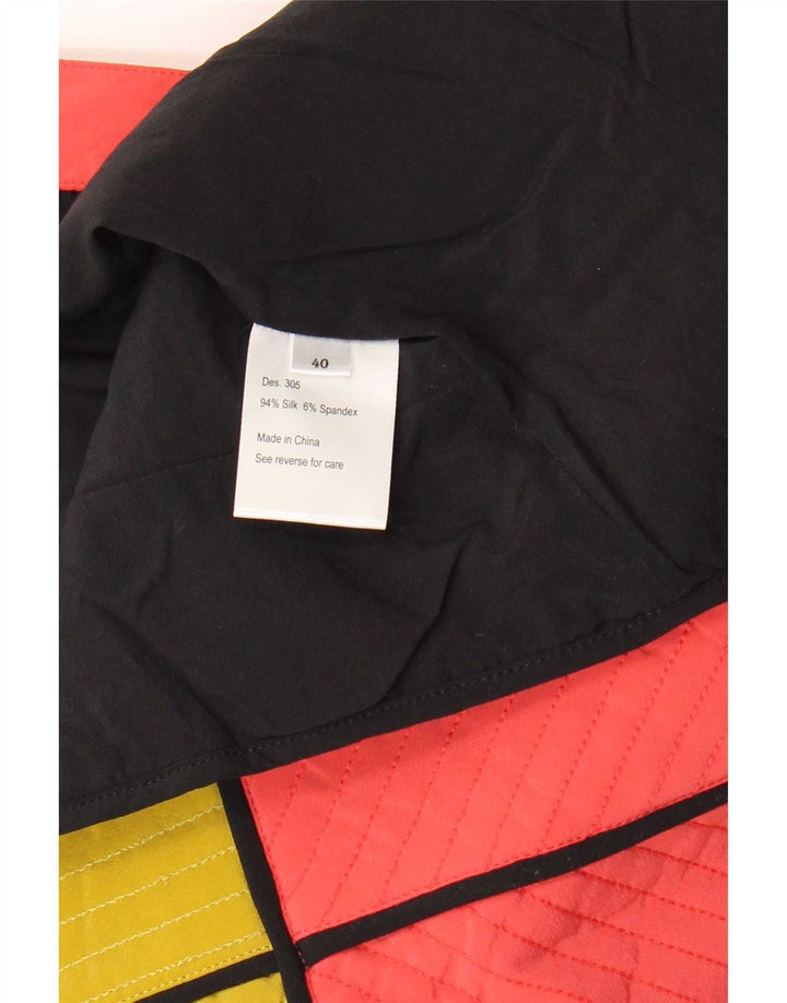 Colete feminino Rutzou EU 40 médio multicolorido colorblock seda