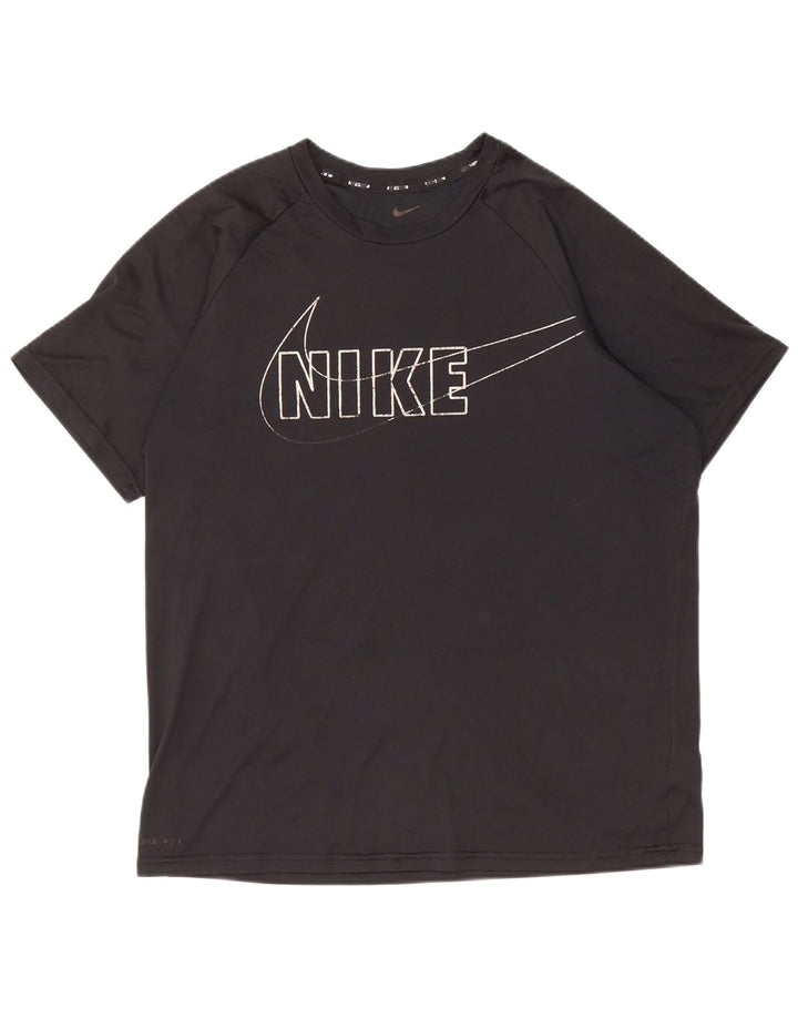 Camiseta Nike Masculina Dri Fit Graphic Top Médio Preto Poliéster
