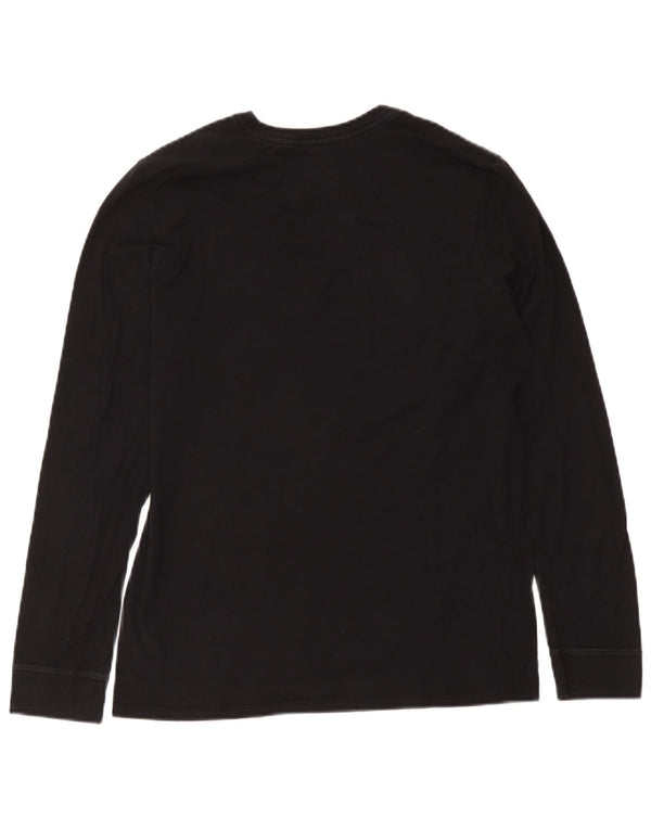 Top gráfico masculino Nike Athletic Fit manga comprida algodão preto médio