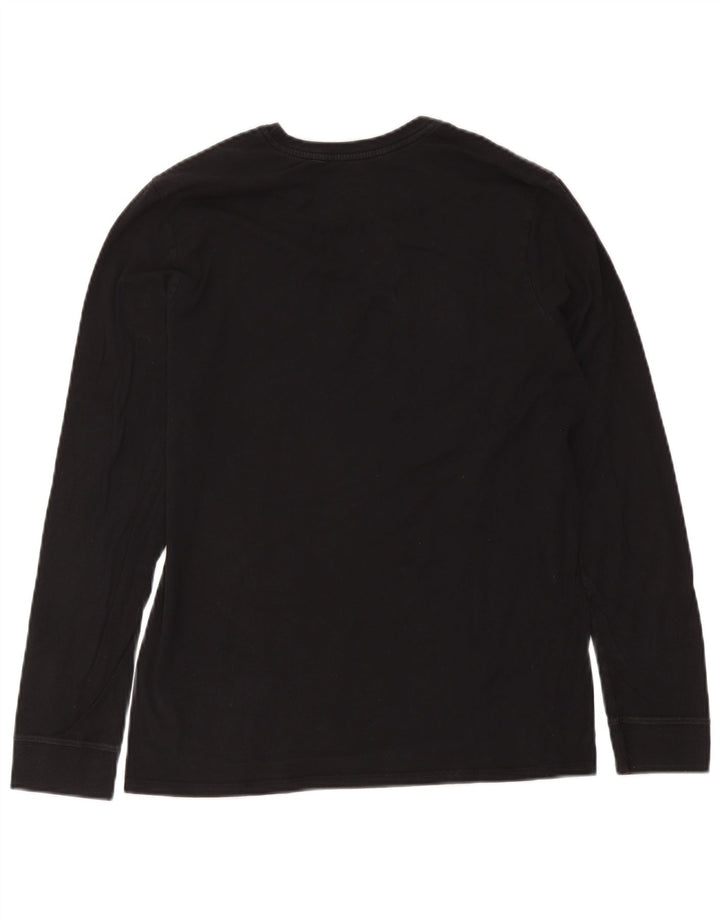 Top gráfico masculino Nike Athletic Fit manga comprida algodão preto médio