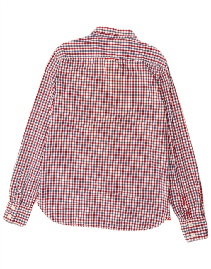 Camisa masculina SUPERDRY XL Borgonha algodão guingão