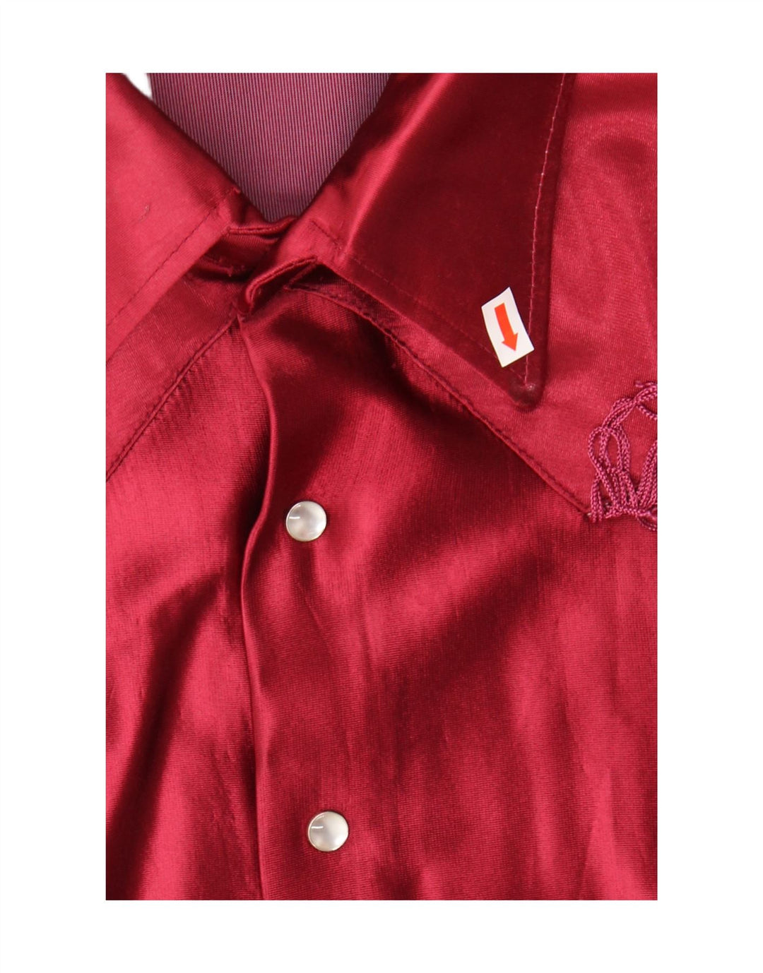 Blusa feminina vintage UK 18 XL acetato vermelho