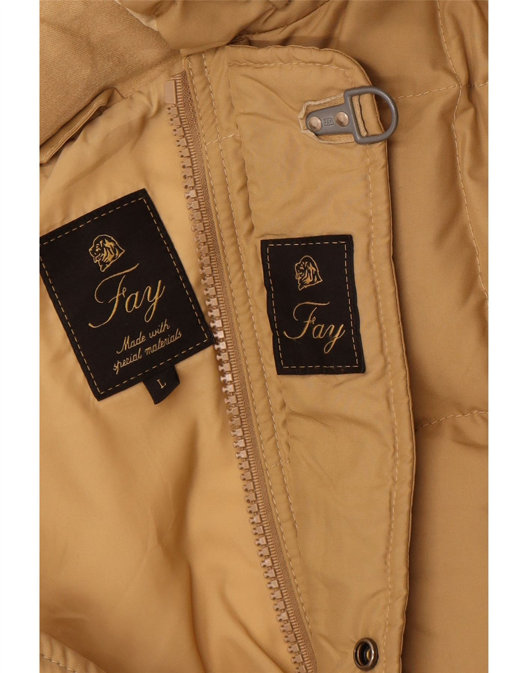 Jaqueta acolchoada masculina FAY UK 40 grande bege