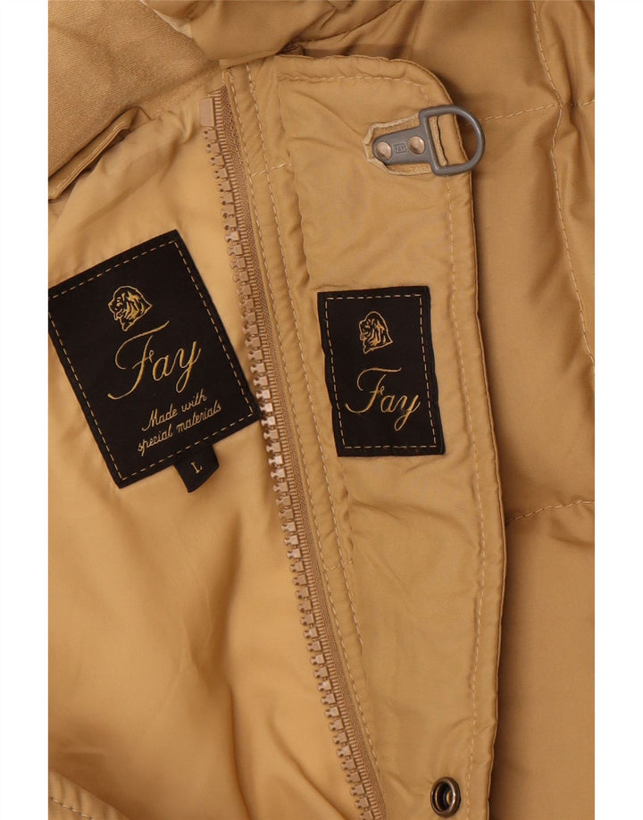 Jaqueta acolchoada masculina FAY UK 40 grande bege