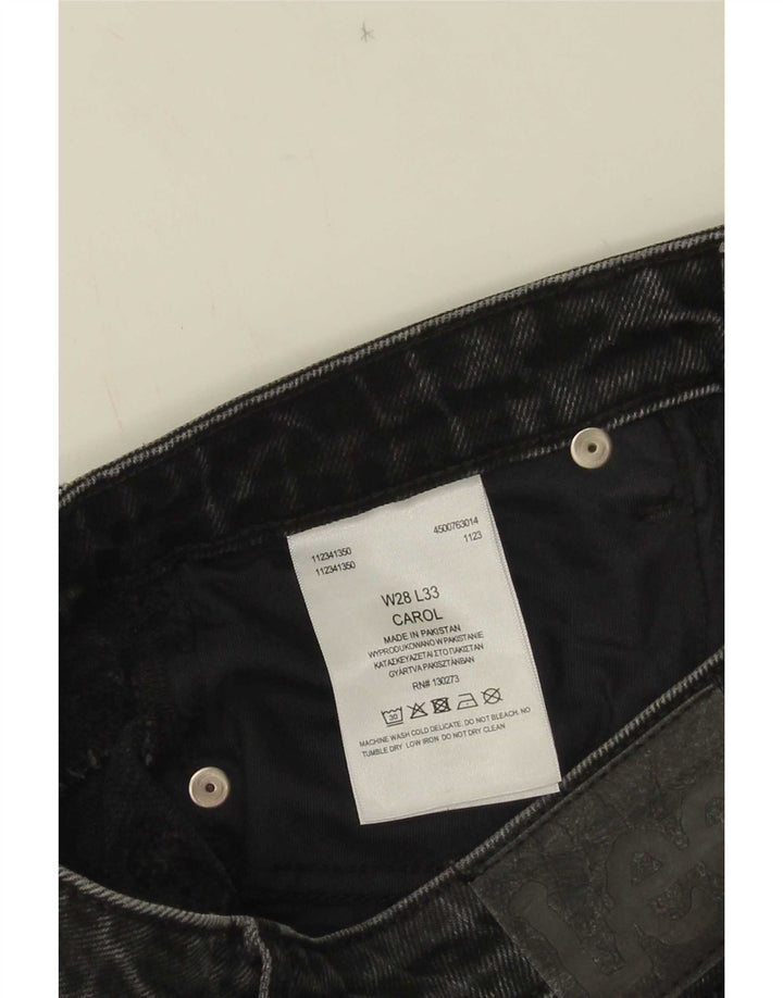 Lee Womens Carol Straight Jeans W28 L28 Algodão Preto