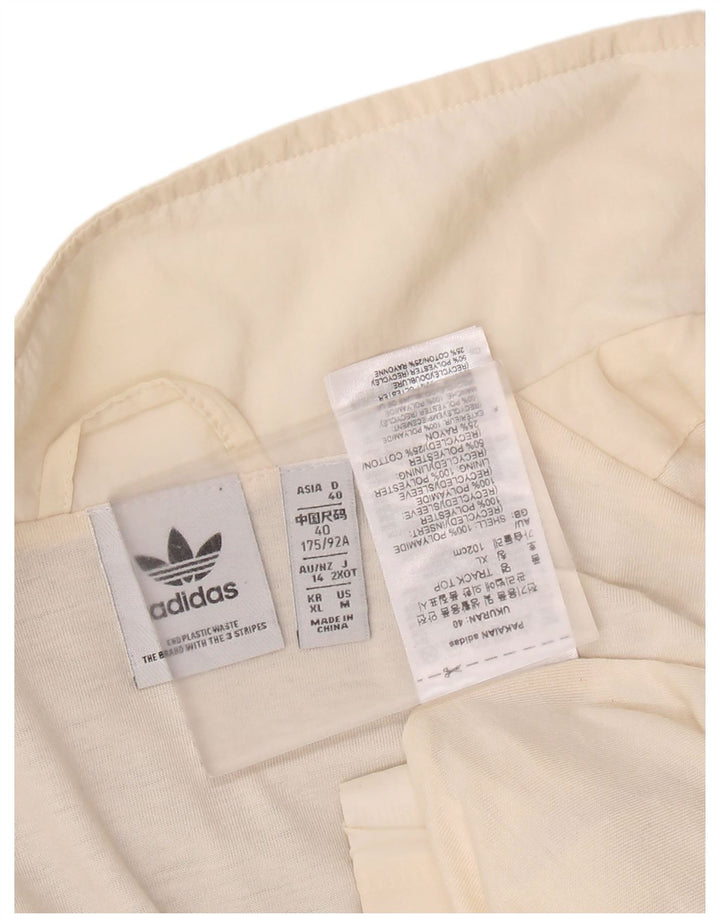 Adidas Womens Graphic Tracksuit Top Jacket UK 14 Grande Off White Poliamida