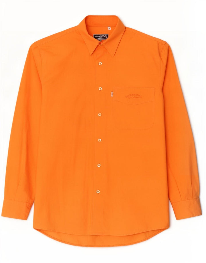 Levi's Camisa masculina pequena de algodão laranja