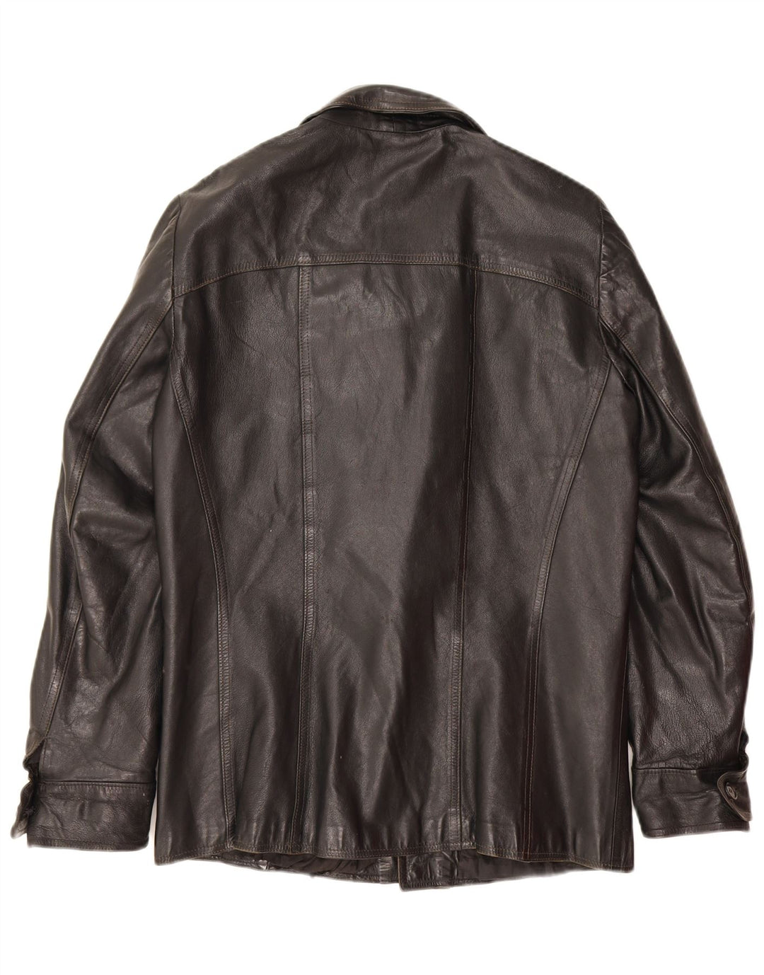 Jaqueta de couro masculina vintage UK 36 pequena preta