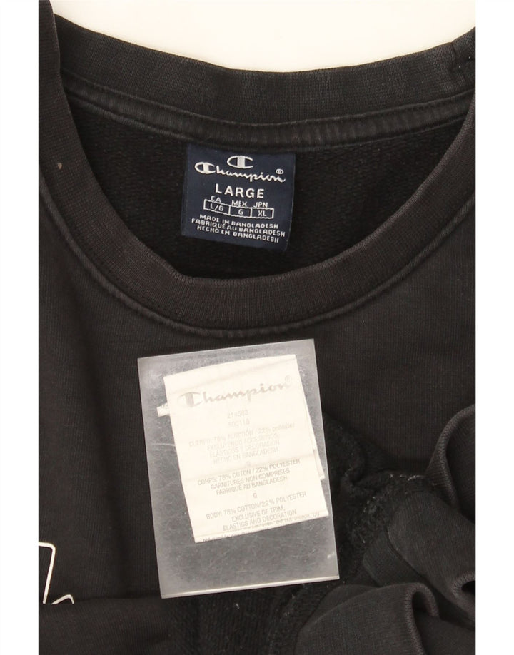 Champion moletom gráfico masculino jumper grande algodão preto