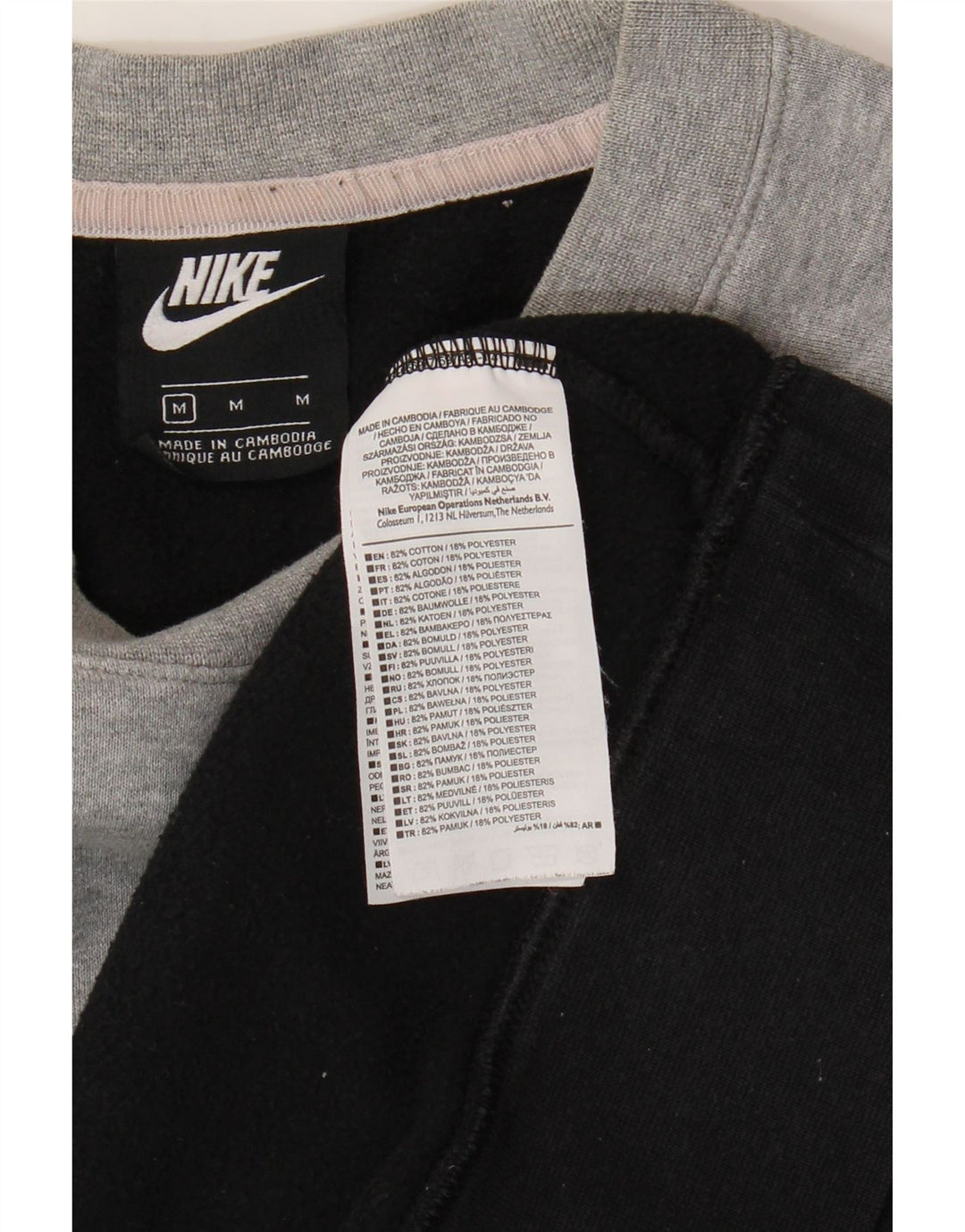 Moletom masculino Nike Jumper médio preto colorblock algodão