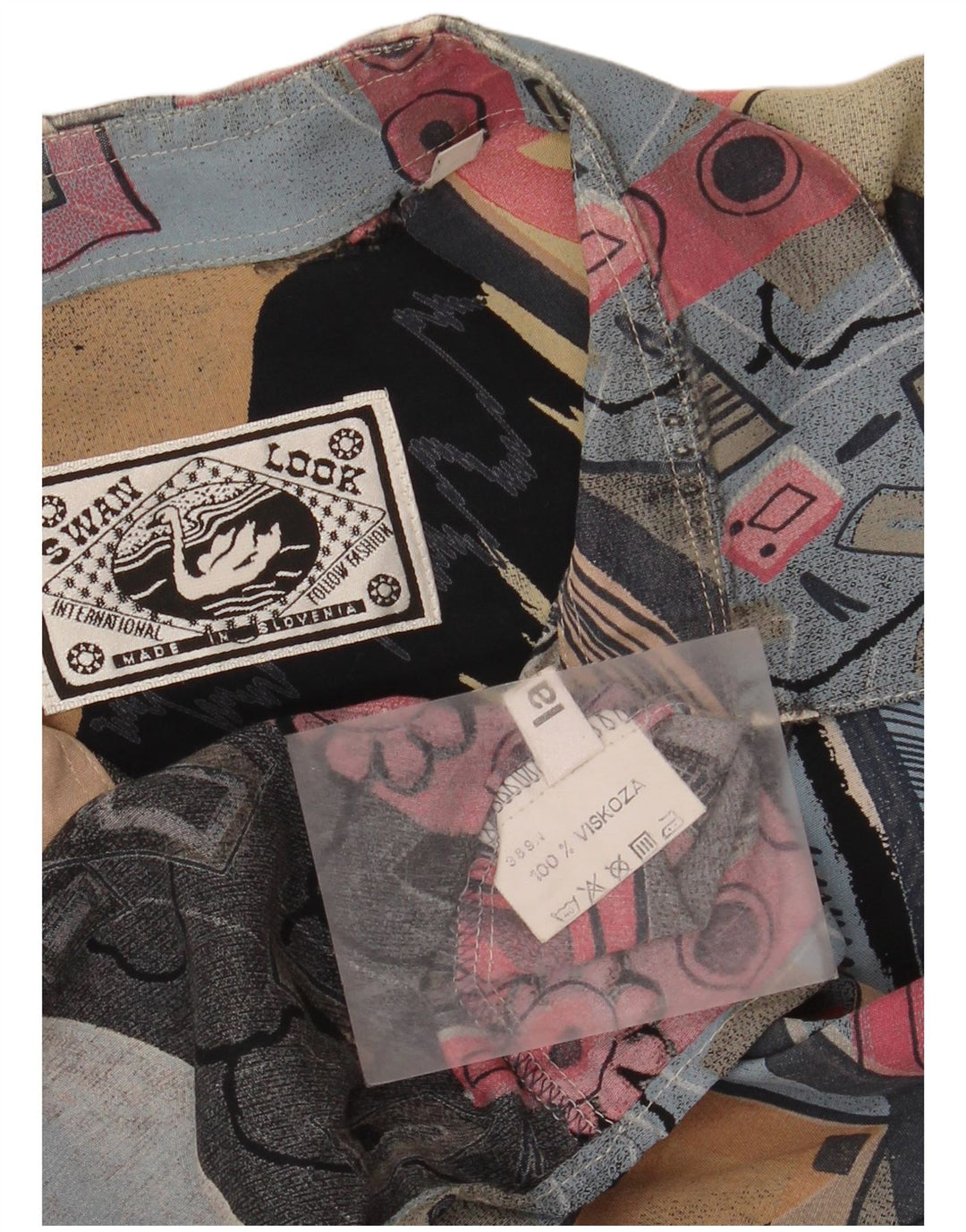 Vintage masculino oversized abstrato padrão camisa grande retrô multicolorido