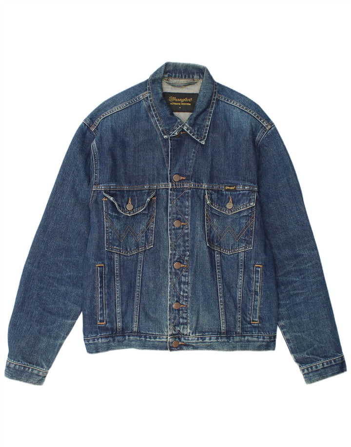 Jaqueta jeans masculina Wrangler UK 38 algodão azul médio