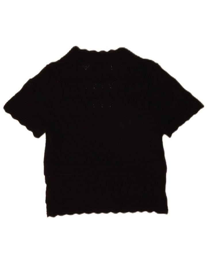 Blusa feminina Zara Top UK 10 pequena viscose preta