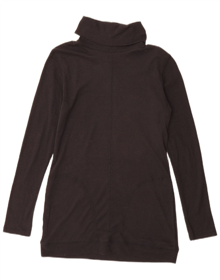 Suéter feminino Marks & Spencer Longline com gola redonda Reino Unido 10 pequeno preto