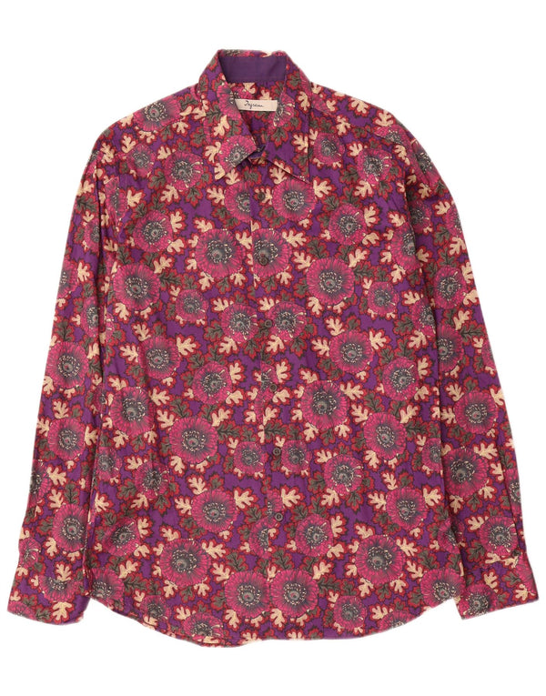 Camisa masculina Ingram tamanho 41 16 grande algodão floral multicolorido